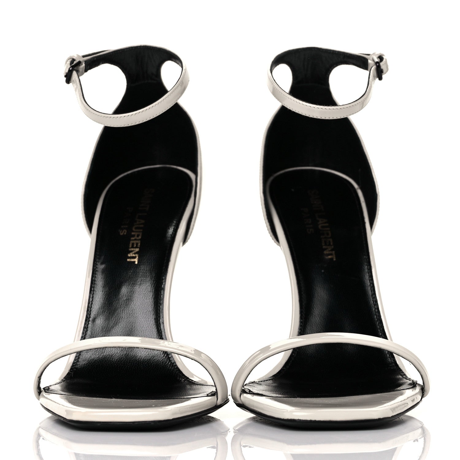 Saint Laurent Patent Calfskin Opyum 110 Sandals 36.5 Neutro 2 of 9