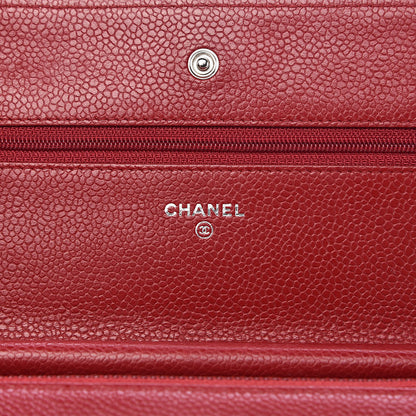 Chanel Caviar Quilted Wallet on Chain WOC Red 6 of 12