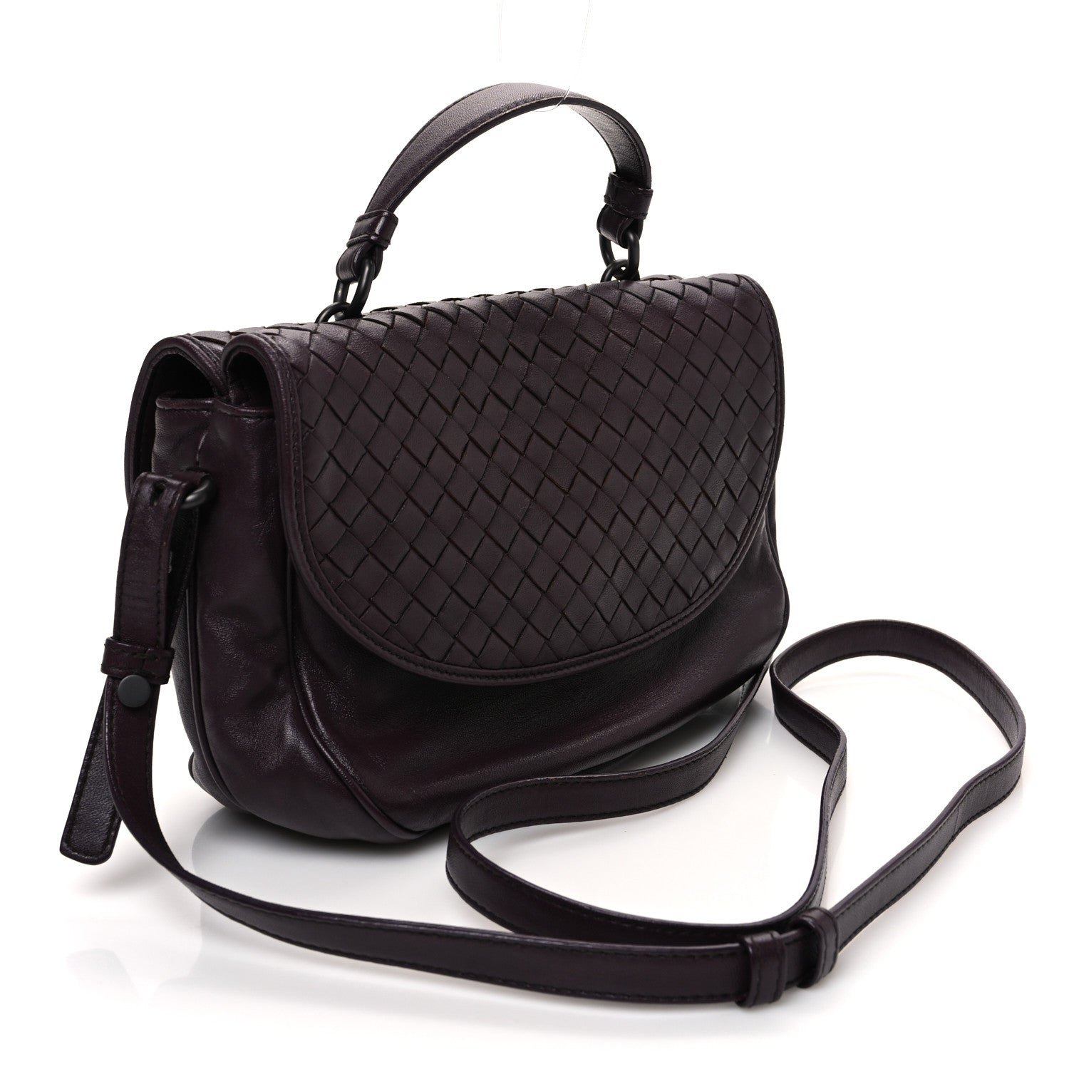 Bottega Veneta Nappa Intrecciato Double Sided Crossbody Bag Aubergine 3 of 13