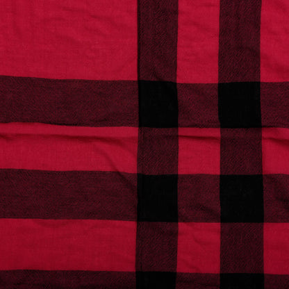 Burberry Merino Wool Check Square Scarf Fucshia 2 of 3