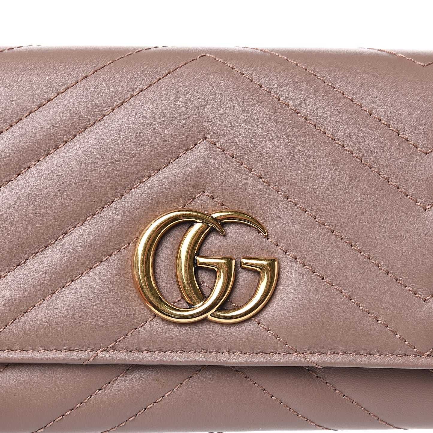 Calfskin Matelasse GG Marmont Continental Wallet Porcelain Rose