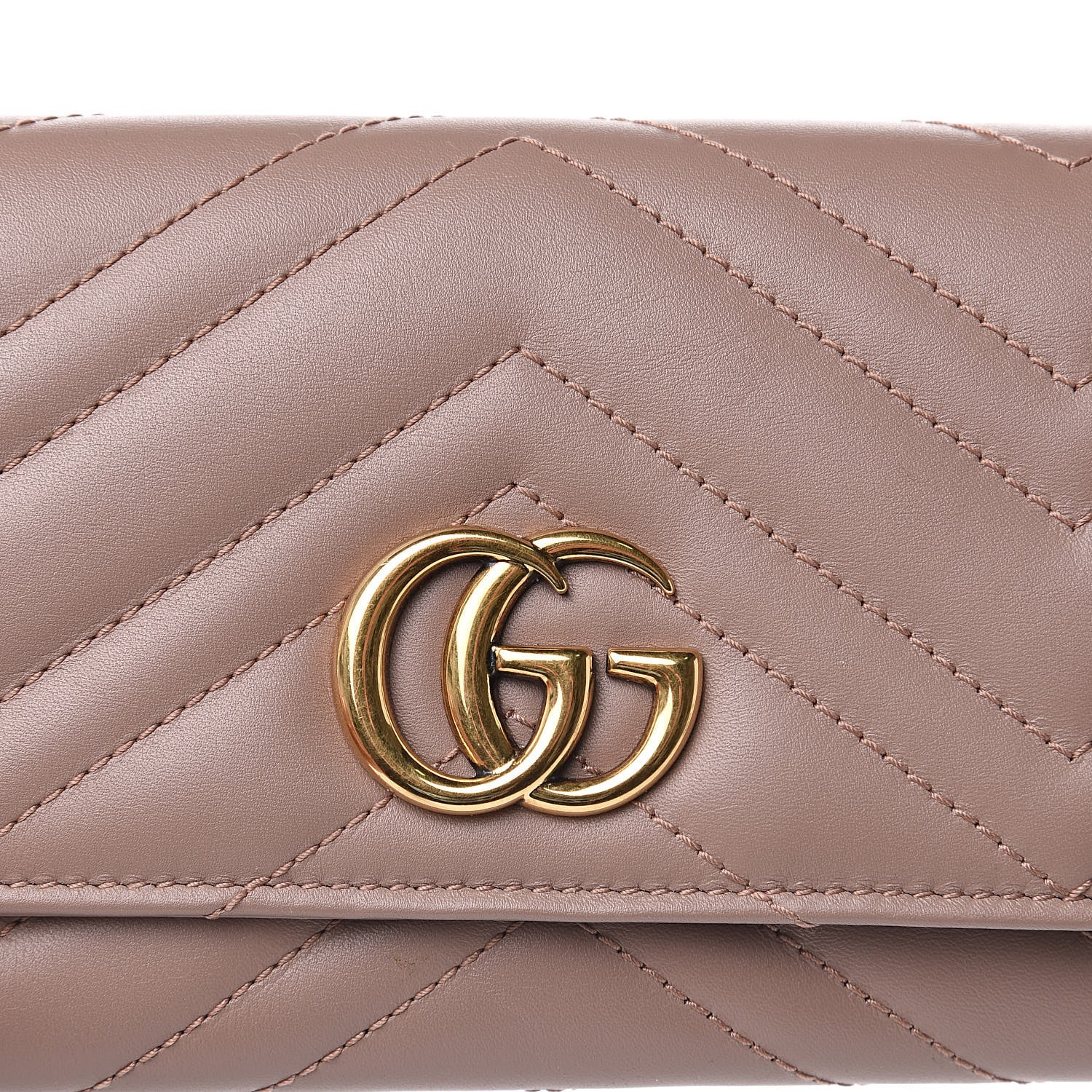 Gucci Calfskin Matelasse GG Marmont Continental Wallet Porcelain Rose 10 of 11