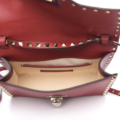 Valentino Garavani Vitello Medium Rockstud Flip Lock Crossbody Bag Rosso Valentino 5 of 9