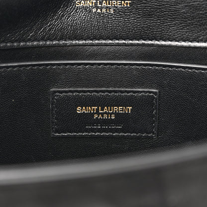 Saint Laurent Suede Embroidered Small Monogram Kate Satchel Black 6 of 13