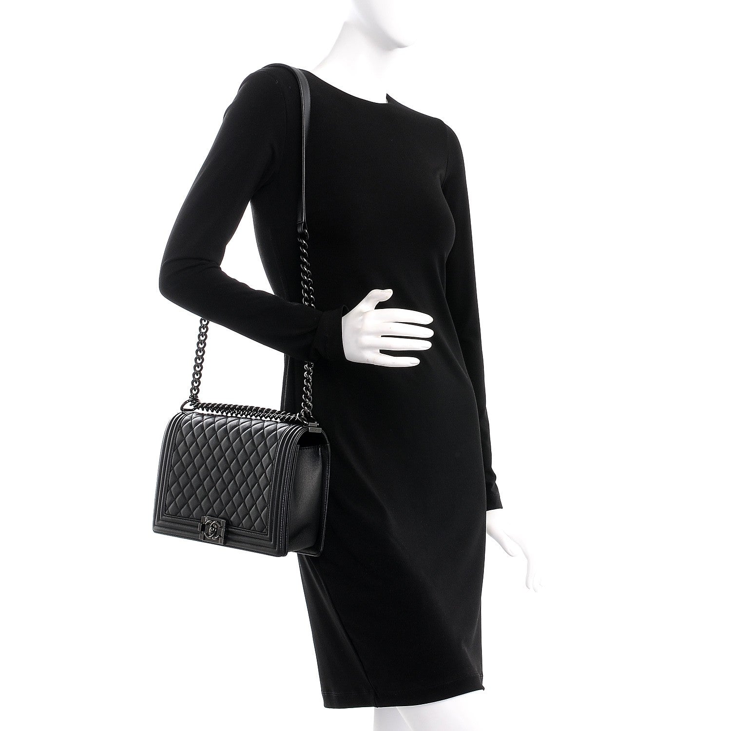 Chanel Caviar Quilted New Medium Boy Flap So Black 2 of 8