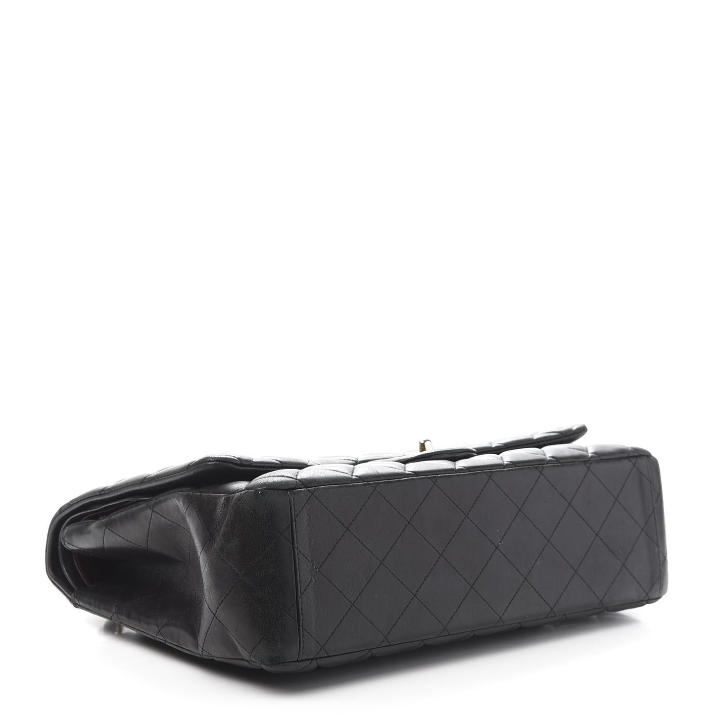 Lambskin Quilted Maxi Double Flap Black