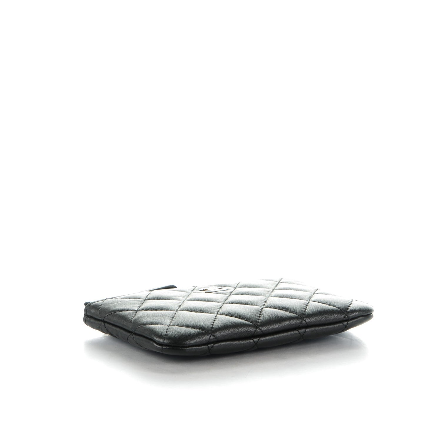 Lambskin Quilted Casino Coin Purse Black