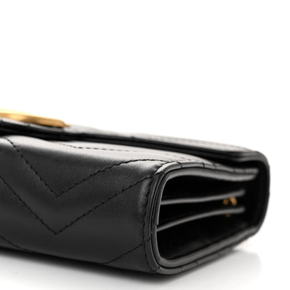 Gucci Calfskin Matelasse GG Marmont Chain Wallet Black 11 of 12