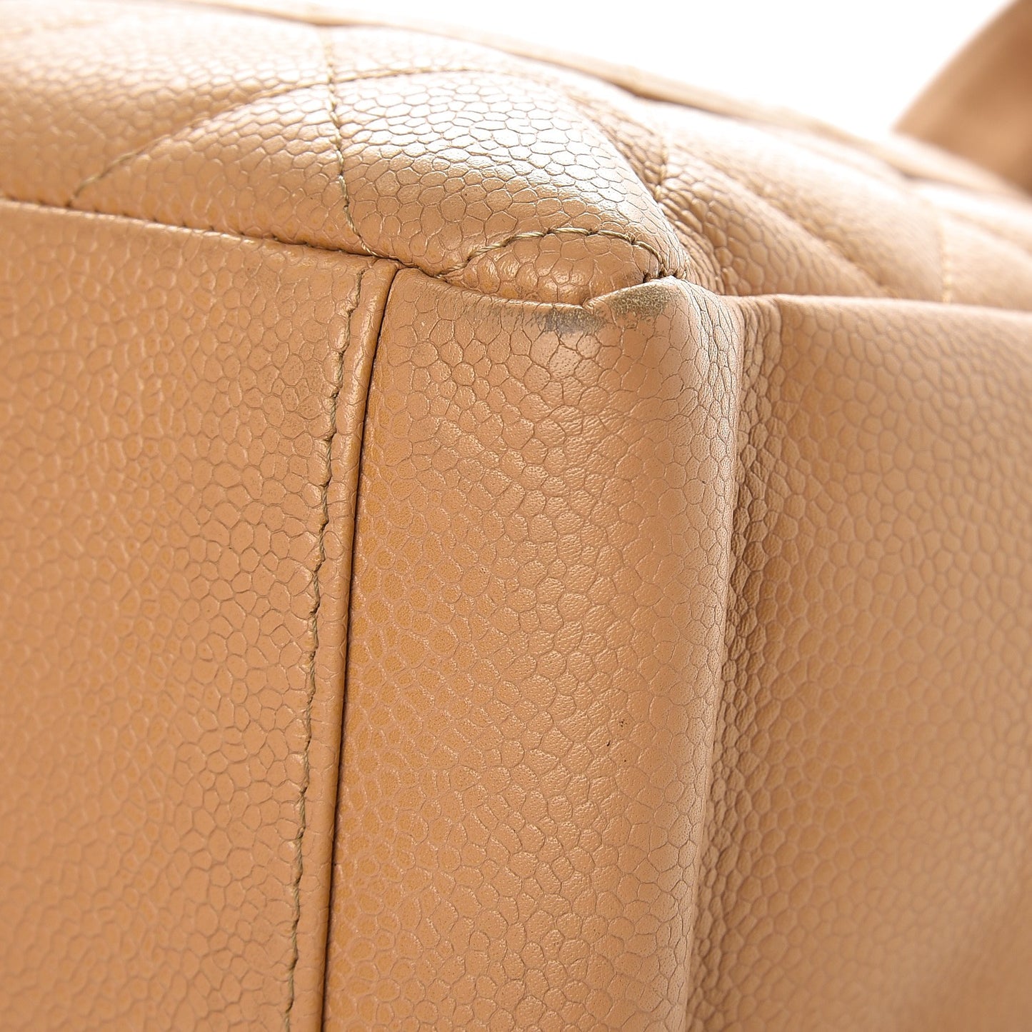 Caviar Quilted Petit Shopping Tote PST Beige