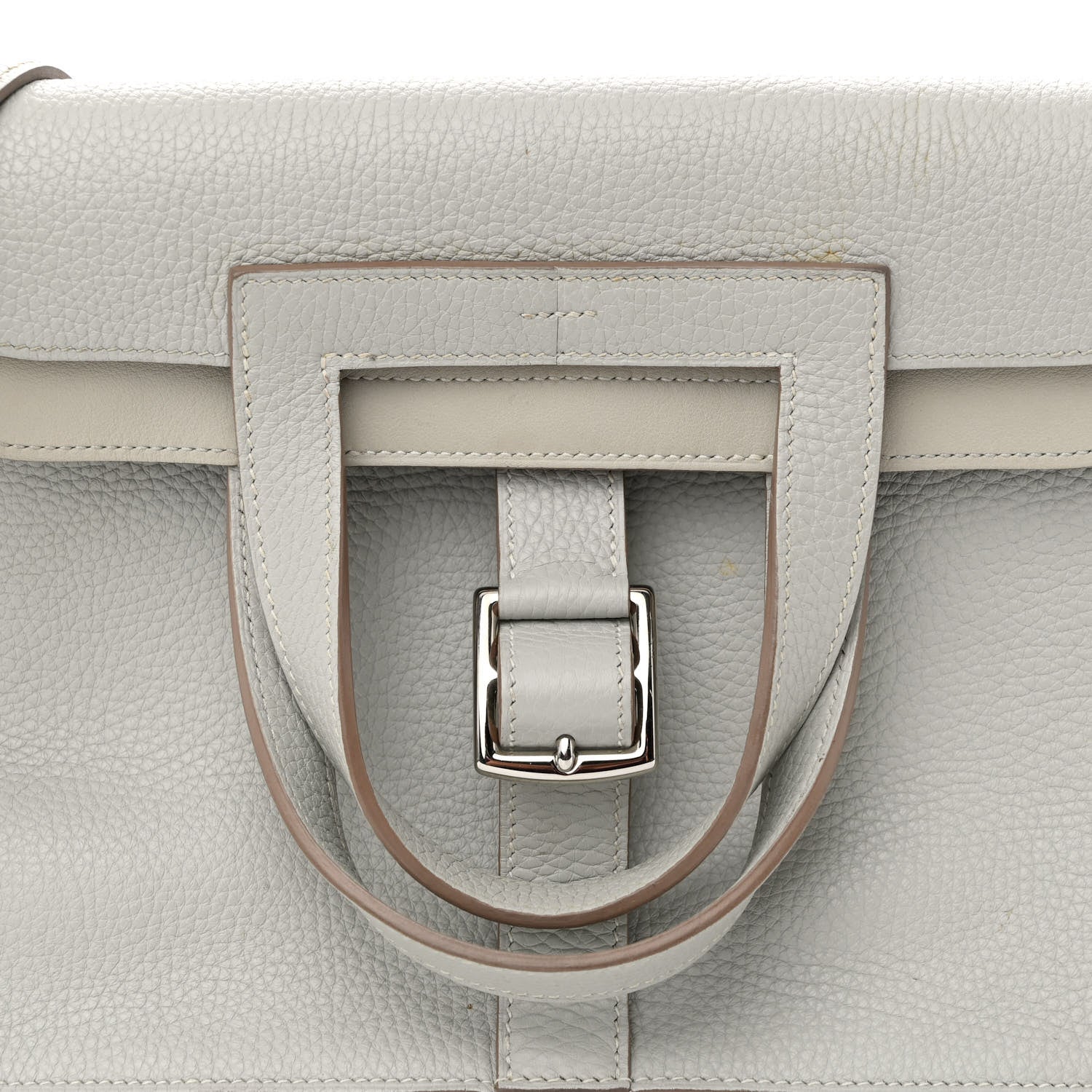 Hermes Taurillon Clemence Halzan 31 GM Gris Perle 7 of 11