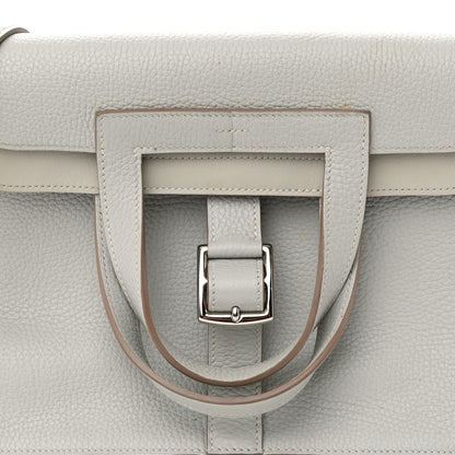 Hermes Taurillon Clemence Halzan 31 GM Gris Perle 7 of 11