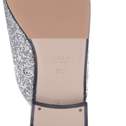 Gucci Glitter Womens Princetown Slippers 37.5 Silver 7 of 10
