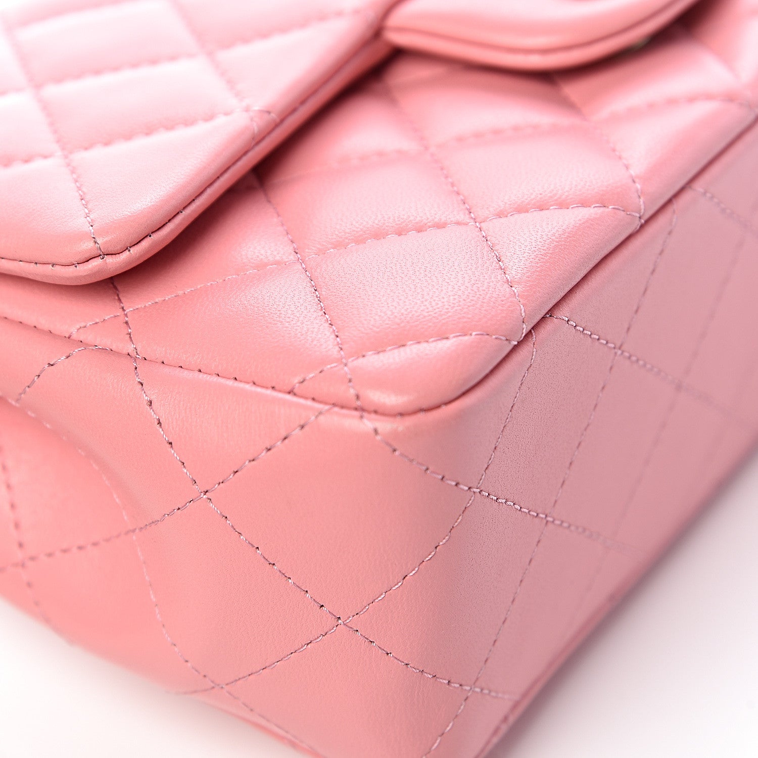 Chanel Lambskin Quilted Mini Rectangular Flap Pink 12 of 17