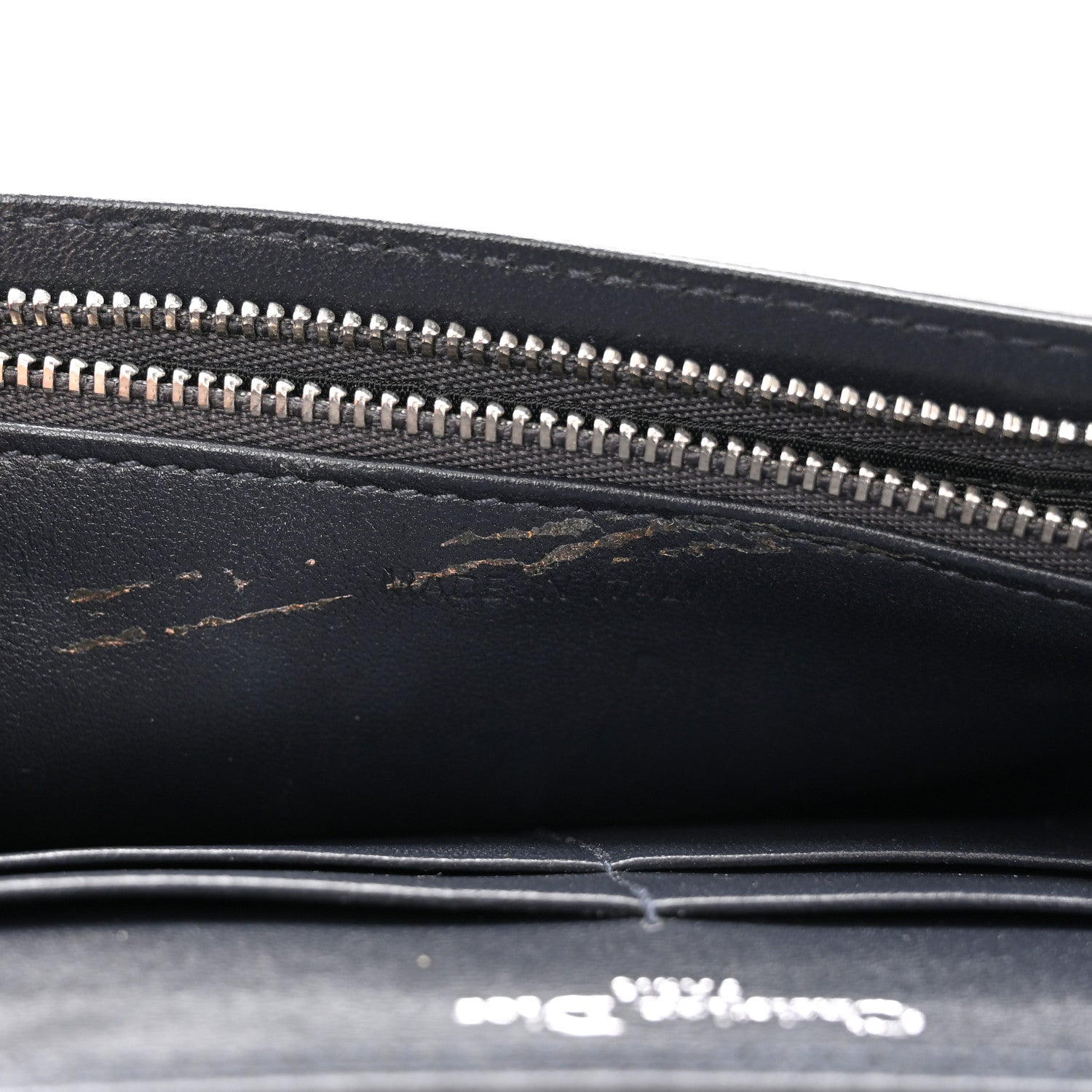 Christian Dior Metallic Patent Micro-Cannage Diorama Wallet on Chain Pouch Silver 12 of 12