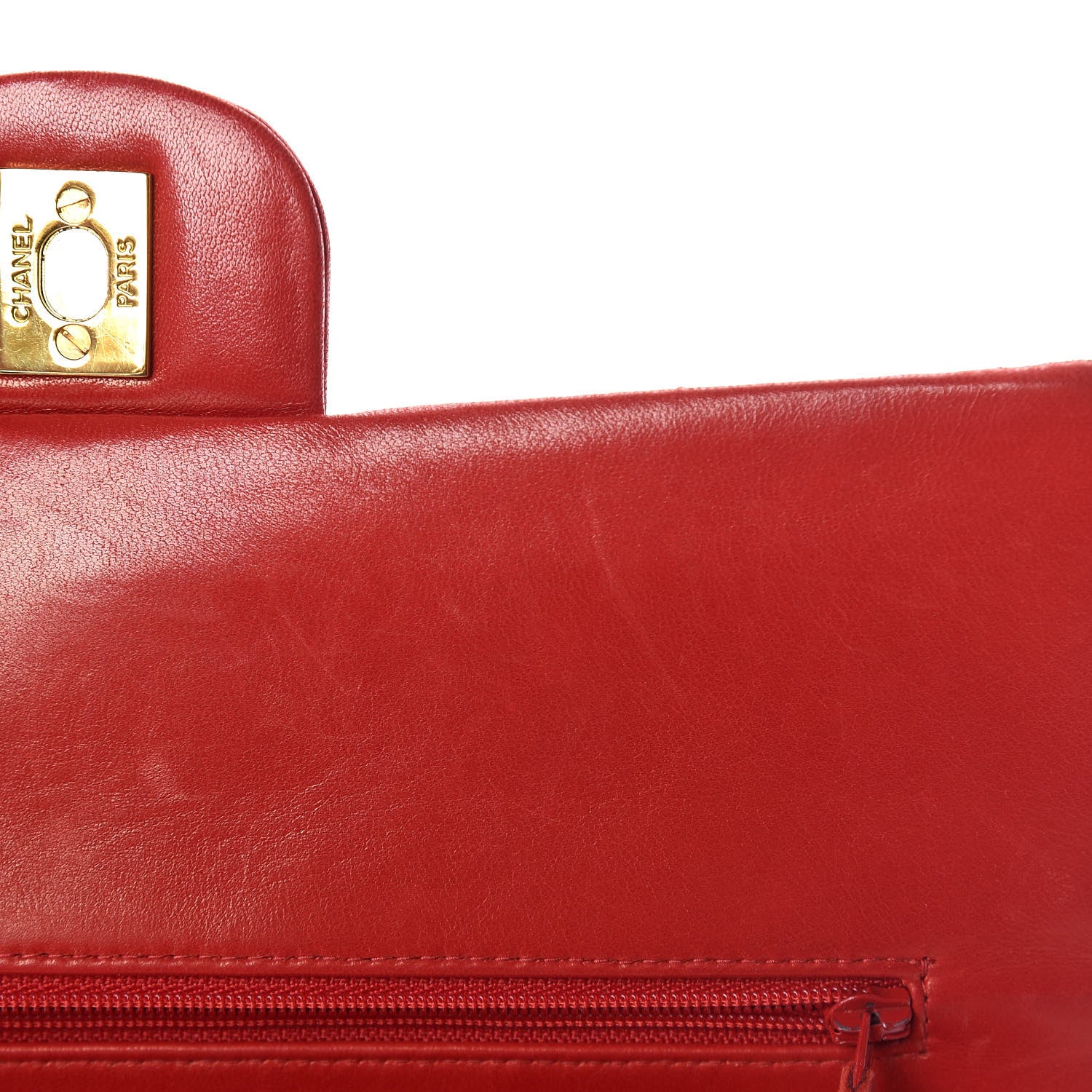 Chanel Lambskin Quilted Medium Double Flap Red 14 of 28