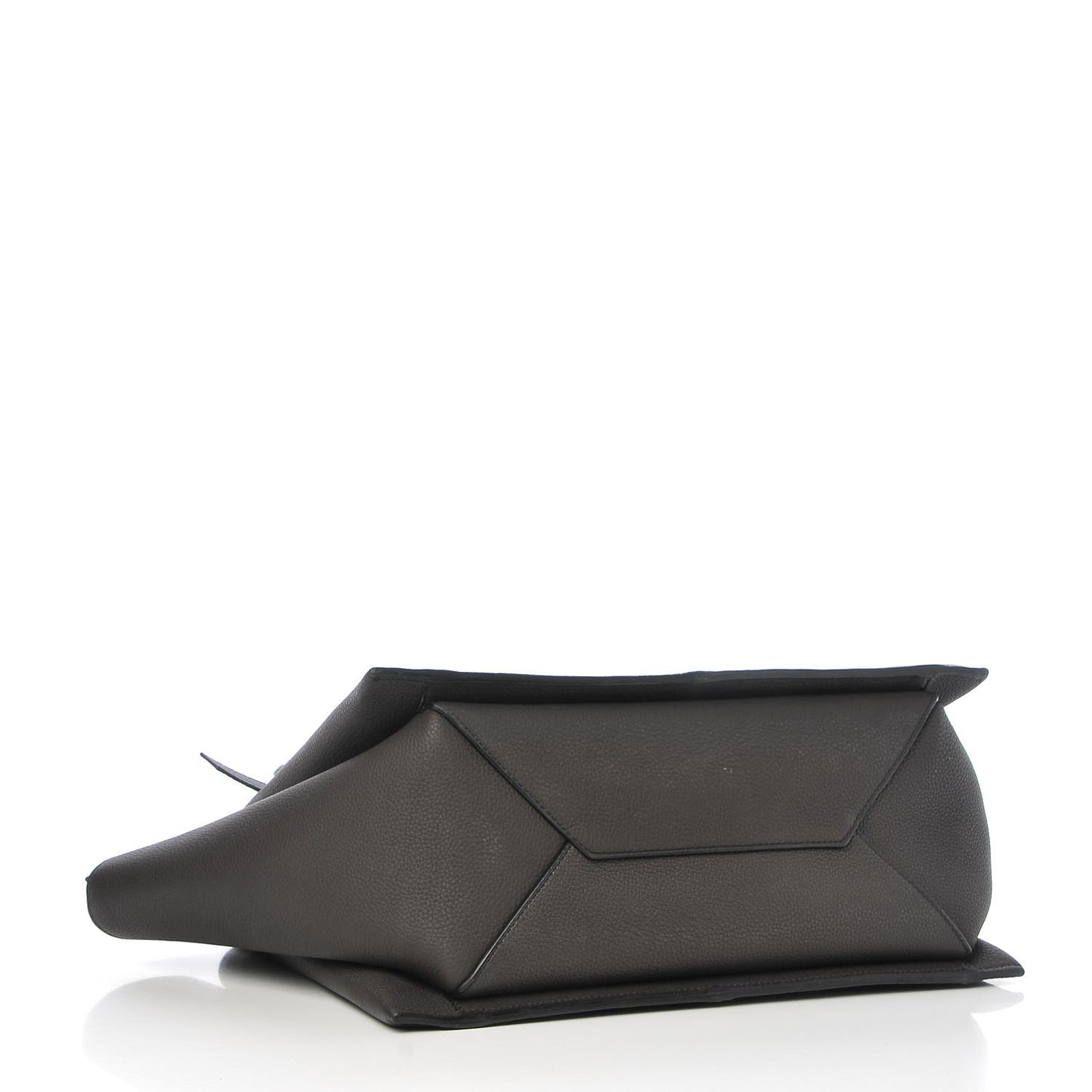 Grained Calfskin Small Tri-Fold Shoulder Bag Anthracite
