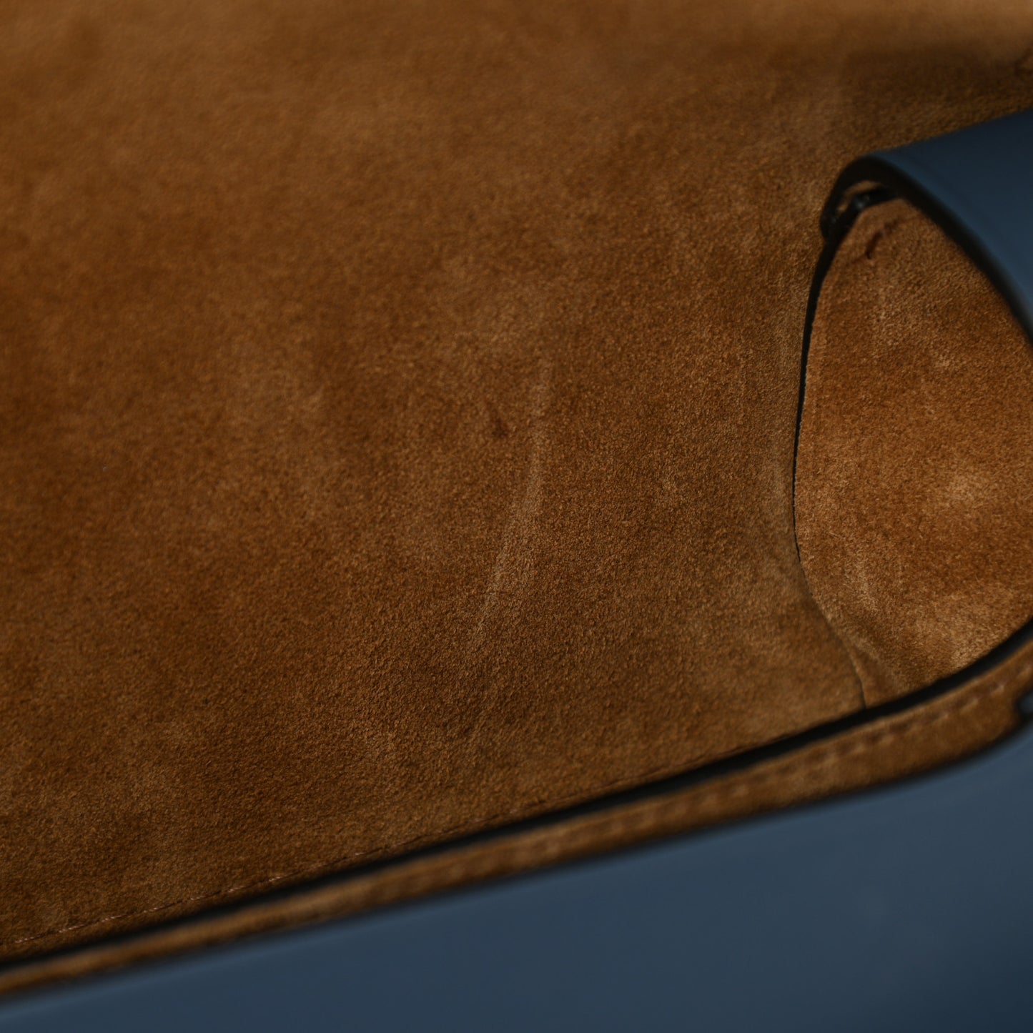 Calfskin Small Gate Crossbody Bag Tan Steel Blue