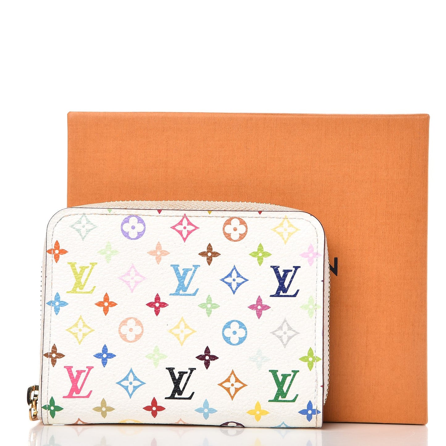Monogram Multicolor Zippy Coin Purse Wallet White Litchi