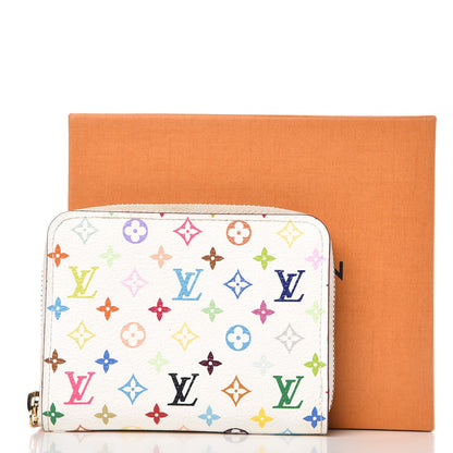 Louis Vuitton Monogram Multicolor Zippy Coin Purse Wallet White Litchi 7 of 7