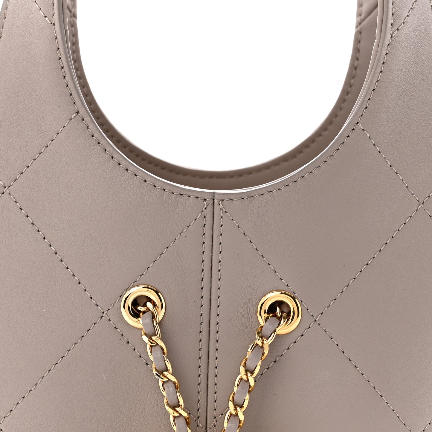 Calfskin Quilted Small Shopping Bag Grey