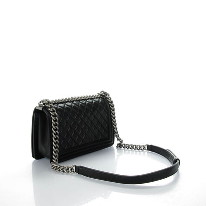 Chanel Lambskin Quilted Medium Boy Flap Black 3 of 7