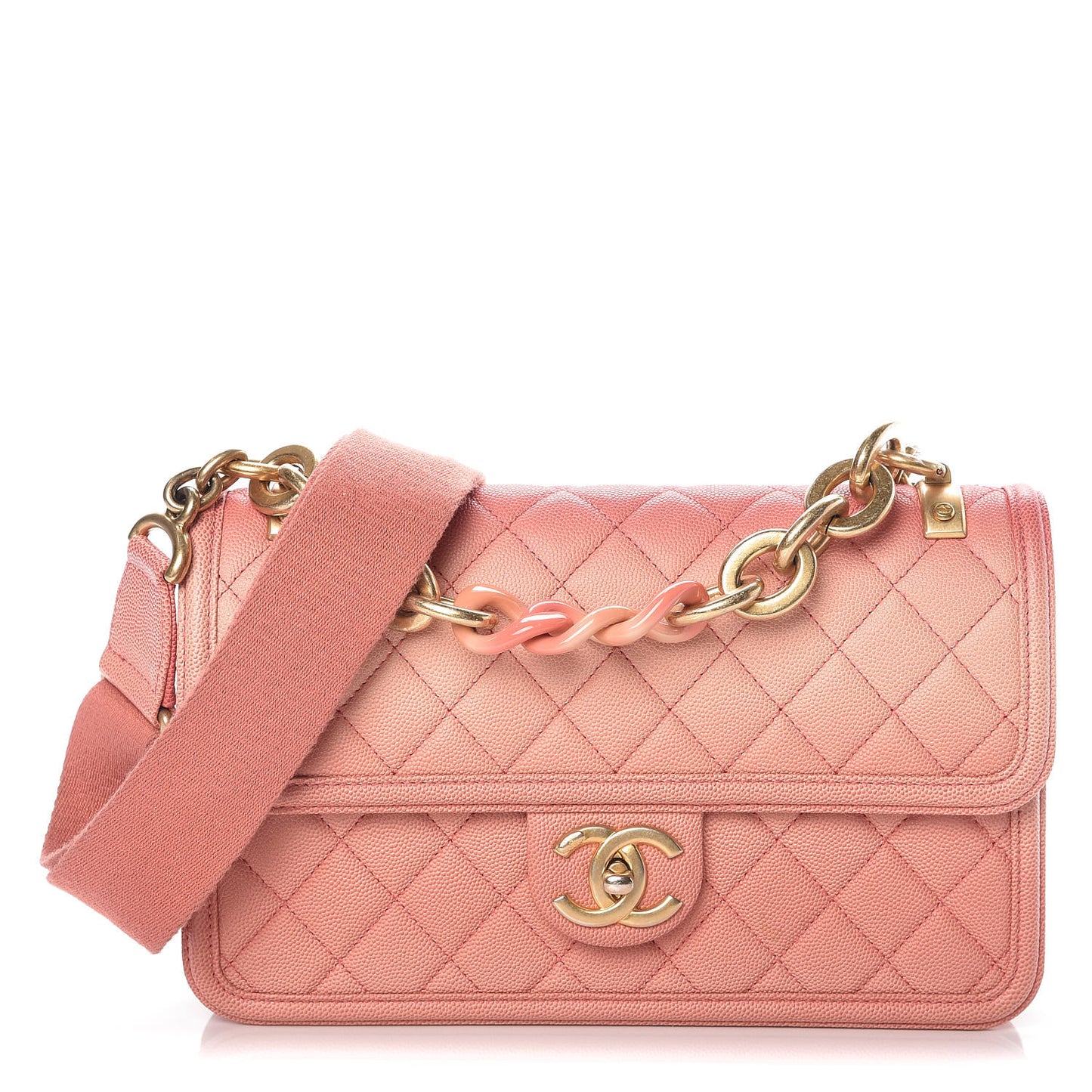 Caviar Quilted Medium Sunset On The Sea Flap Coral
