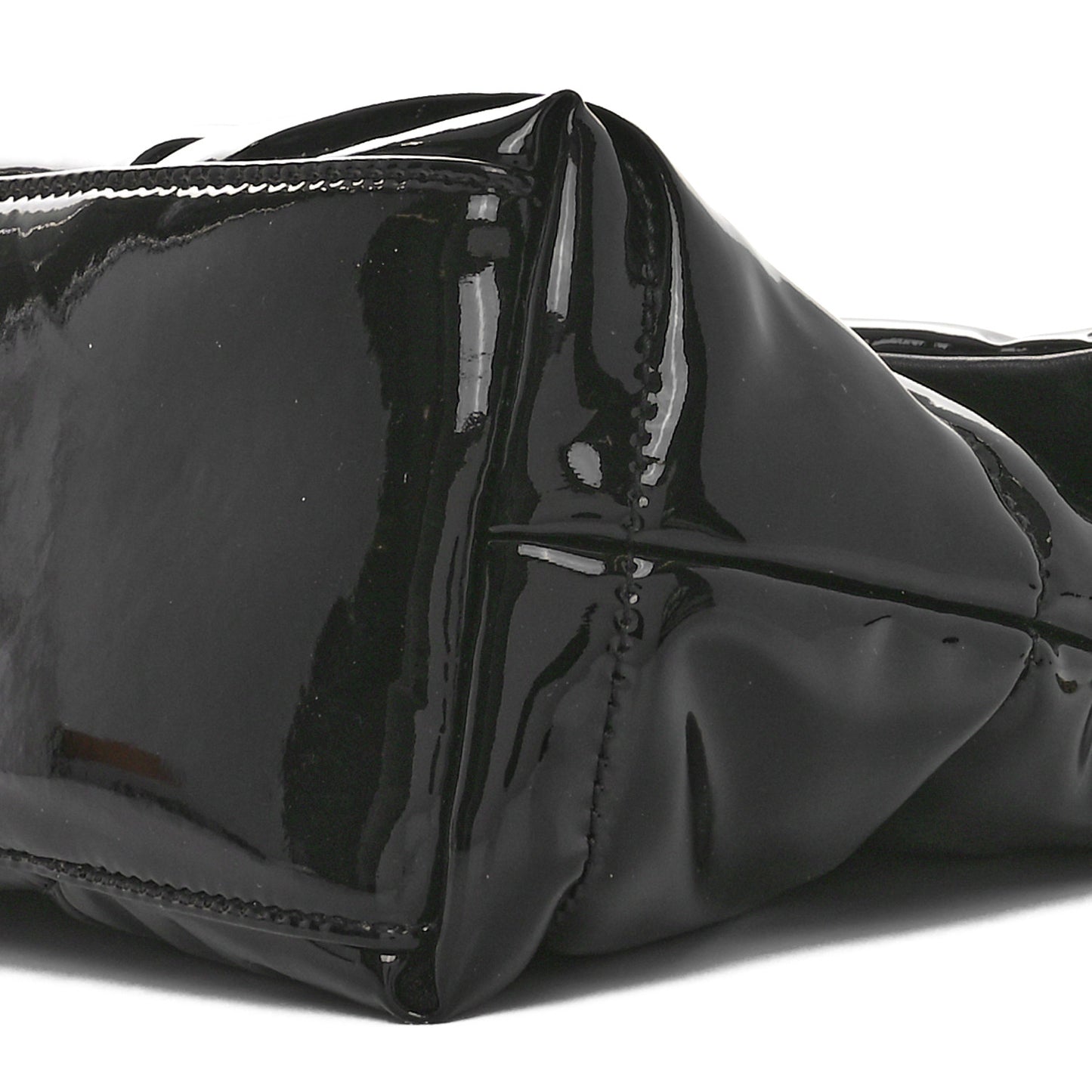 Patent Quilted Small Loulou Puffer Monogram Chain Satchel Black