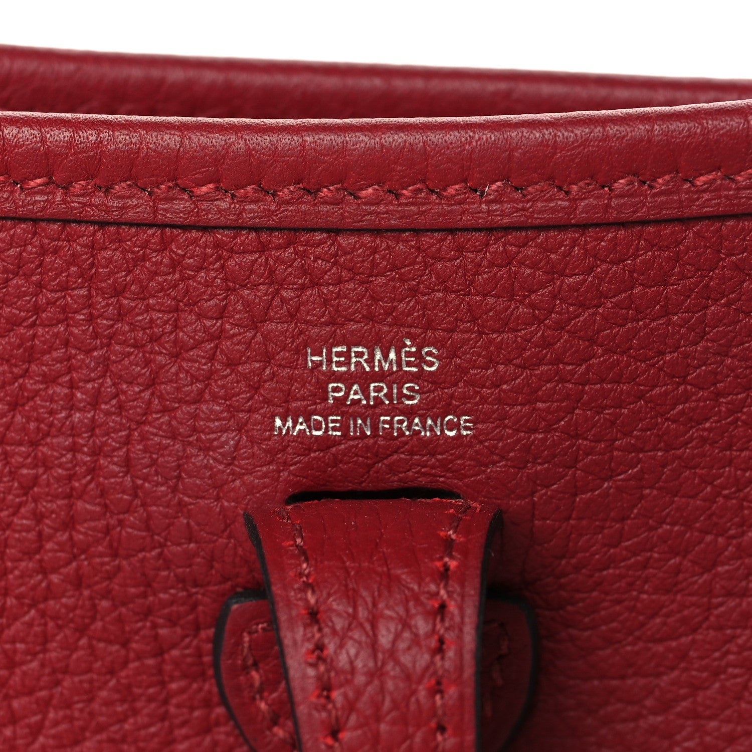 Hermes Taurillon Clemence Evelyne TPM Rouge Grenat 6 of 11