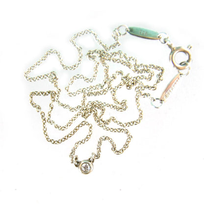 Tiffany Sterling Silver Diamond .03ct Elsa Peretti Diamonds by the Yard Pendant Necklace 1 of 4