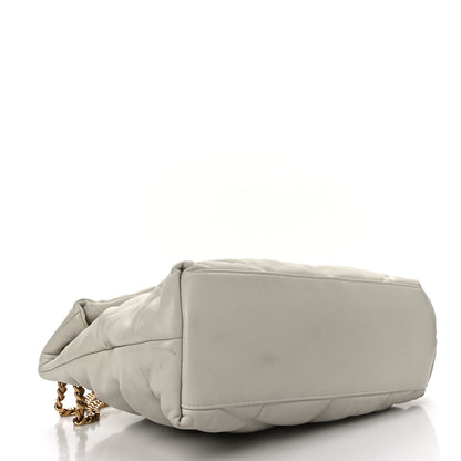 Saint Laurent Lambskin Quilted Medium Loulou Puffer Monogram Chain Satchel Crema Soft 4 of 10