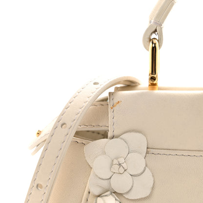 Fendi Nappa Rosebud Mini Peekaboo Iconic Satchel Bianco 11 of 12