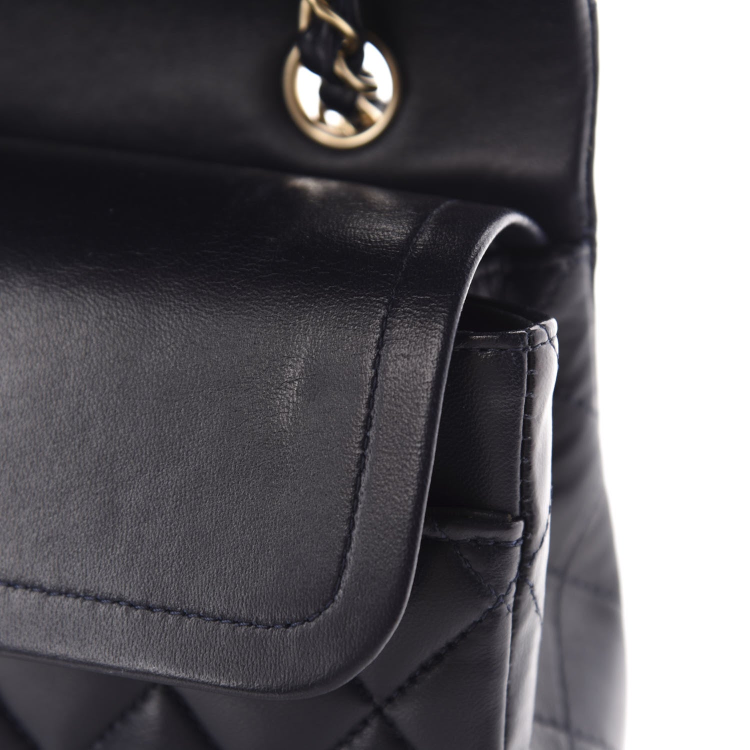Chanel Lambskin Quilted Medium Double Flap Navy 9 of 12