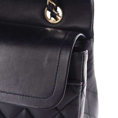 Chanel Lambskin Quilted Medium Double Flap Navy 9 of 12