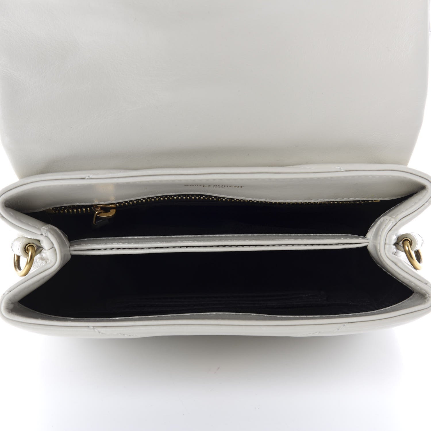 Saint Laurent Calfskin Y Quilted Monogram Toy Loulou Crossbody Bag Ivory 5 of 11