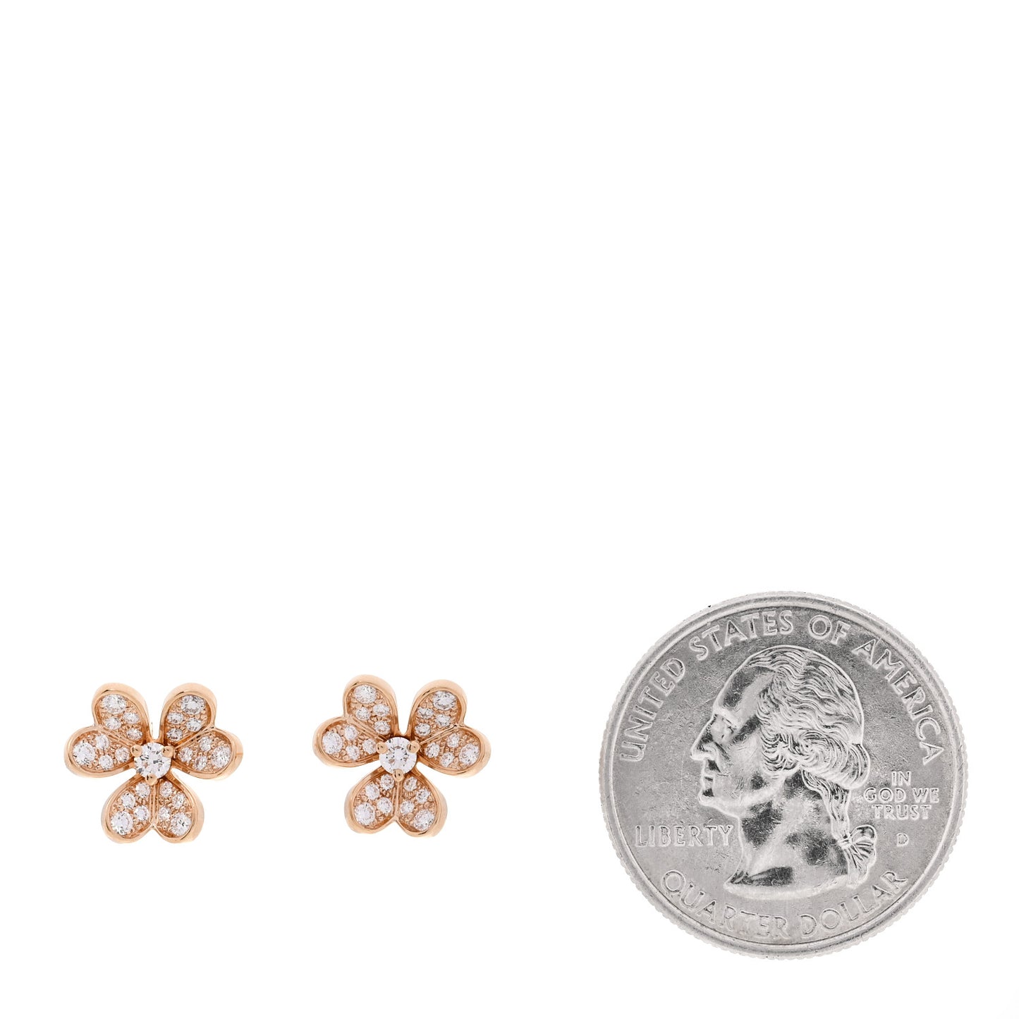 18K Rose Gold Diamond Mini Frivole Pave Earrings