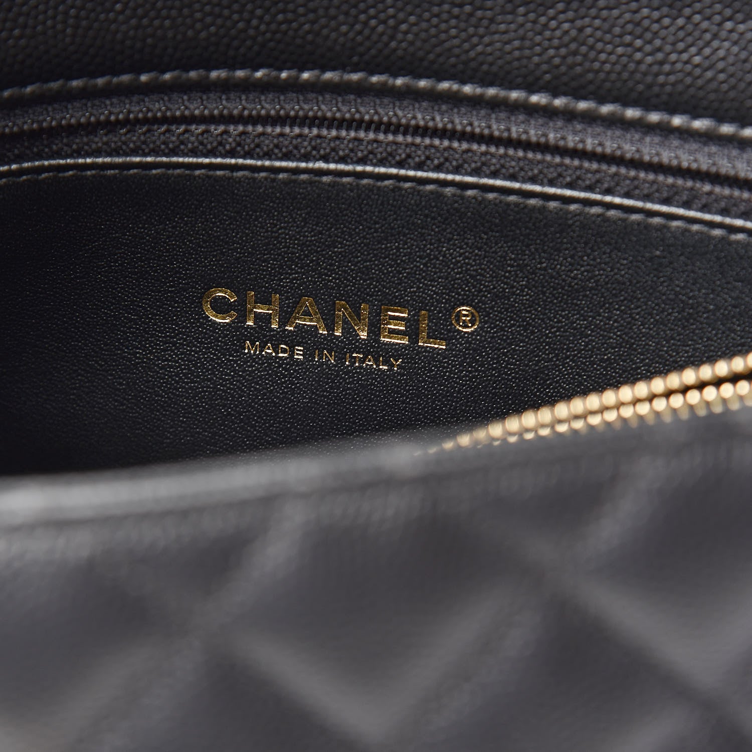 Chanel Caviar Elaphe Quilted Medium Coco Handle Flap Black Burgundy 6 of 11