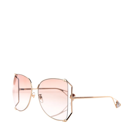 Gucci Oversized Round Sunglasses GG0252S Gold Brown 1 of 8