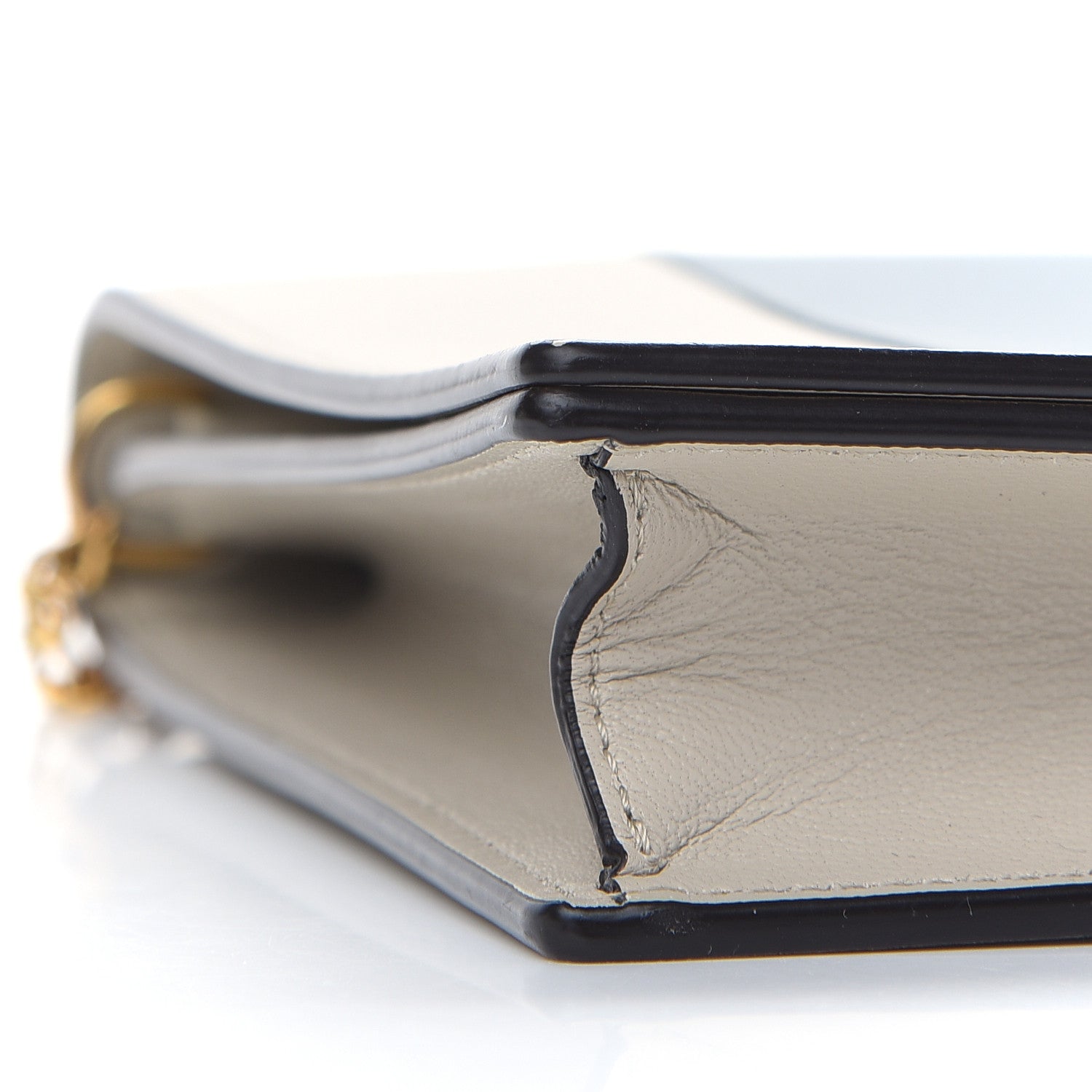 Celine Smooth Lambskin Frame Evening Chain Clutch Grey Storm 4 of 9