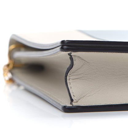 Celine Smooth Lambskin Frame Evening Chain Clutch Grey Storm 4 of 9