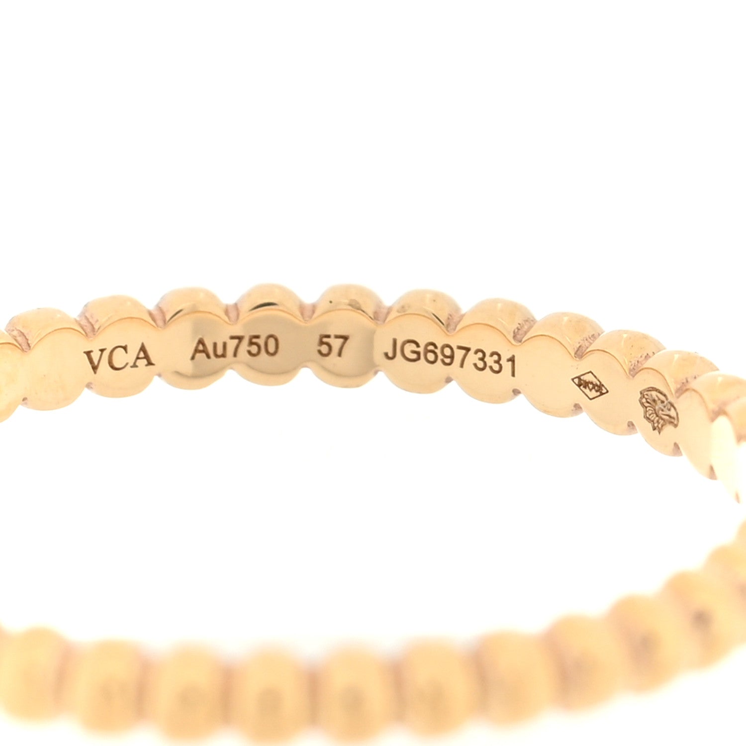 Van Cleef & Arpels 18K Yellow Gold Small Perlee Ring 57 8 4 of 5