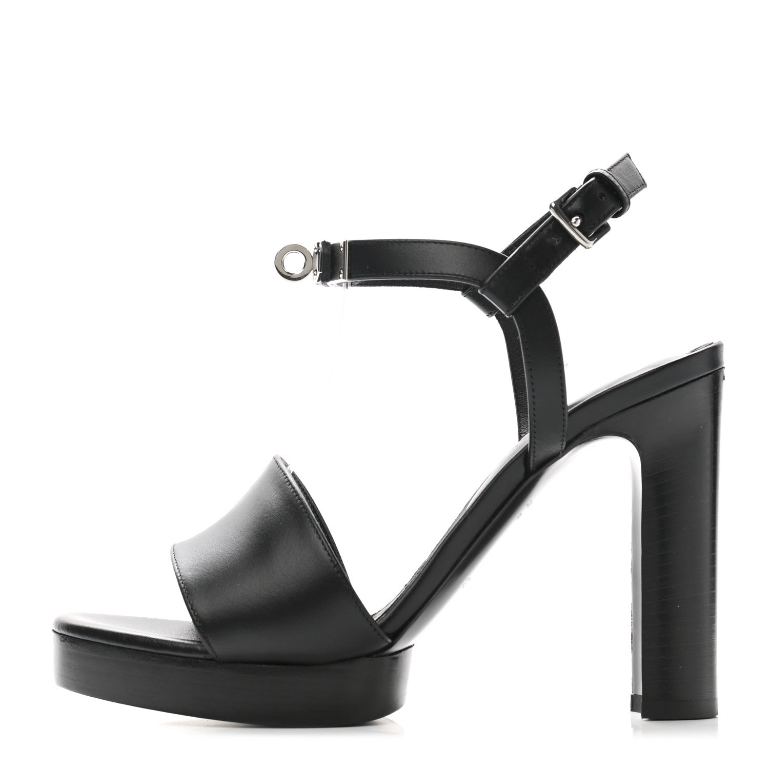 Hermes Calfskin Elancee 90 Sandals 36.5 Black 1 of 10