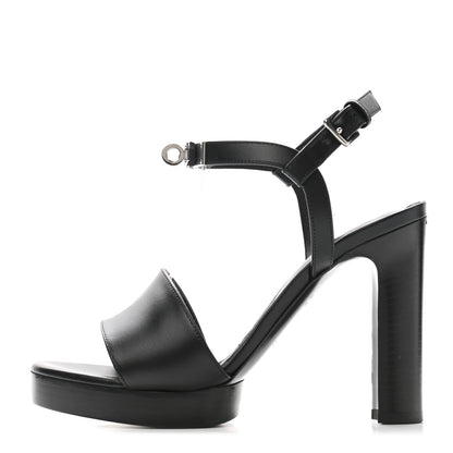 Hermes Calfskin Elancee 90 Sandals 36.5 Black 1 of 10