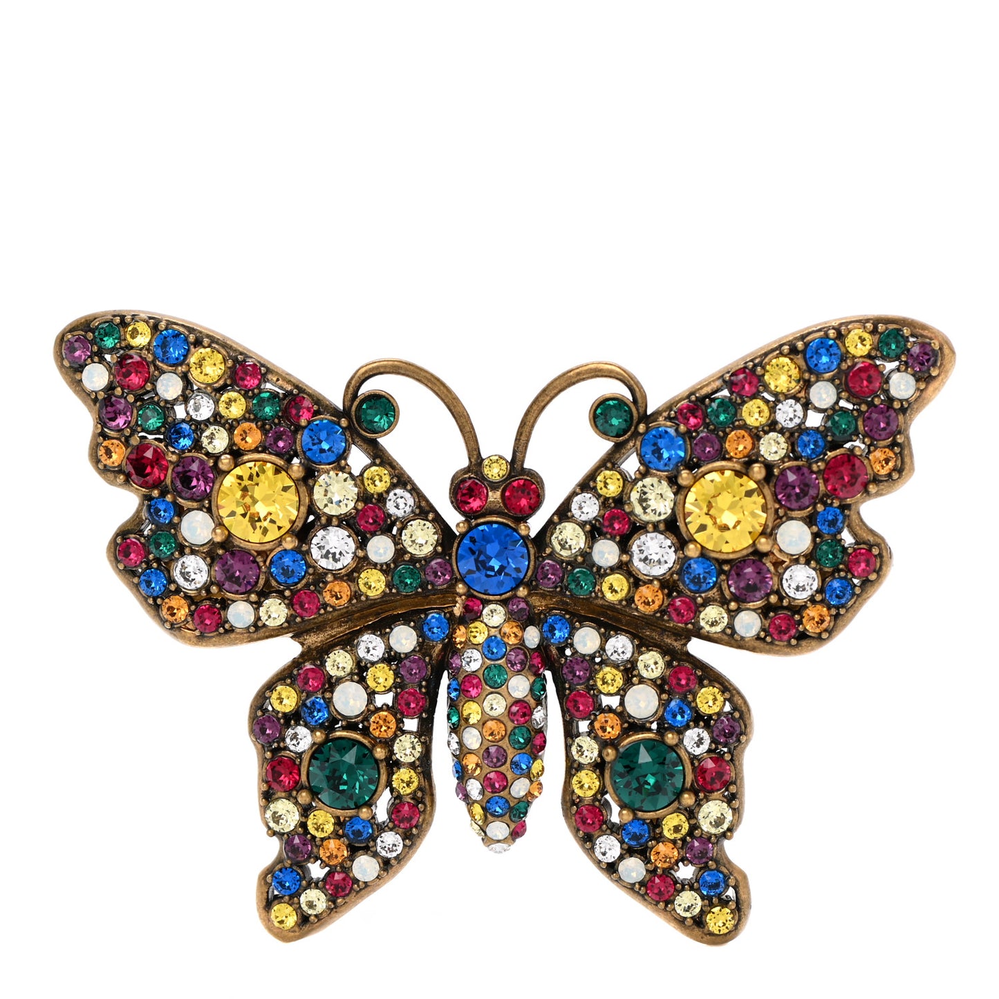 Crystal Butterfly Brooch Multicolor