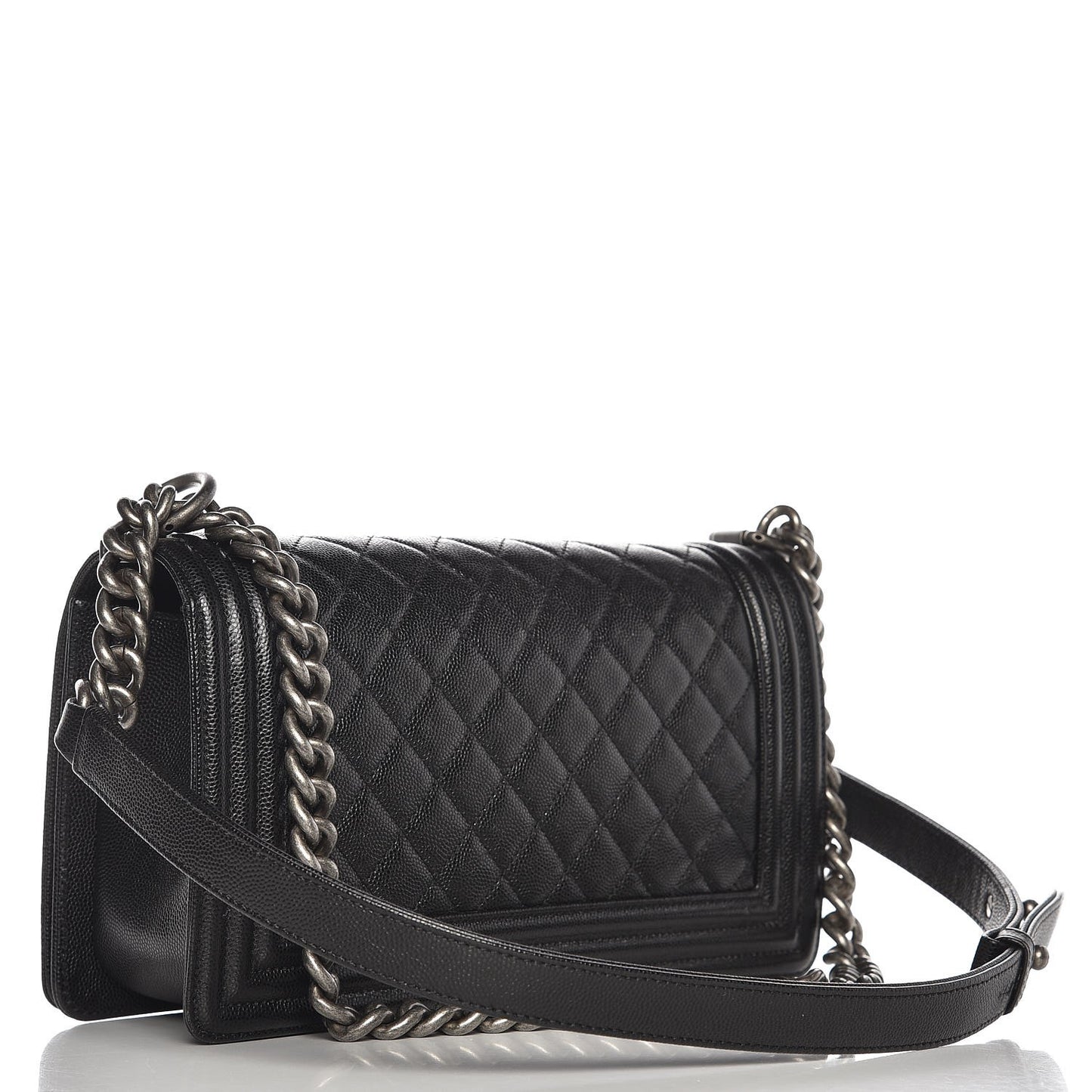 Caviar Quilted Medium Boy Flap Black