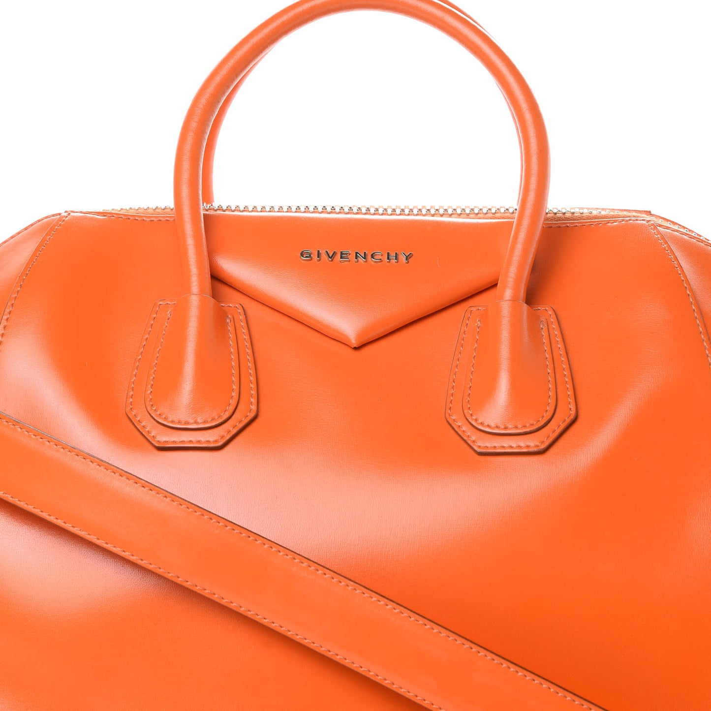 Shiny Lord Calfskin Medium Antigona Orange