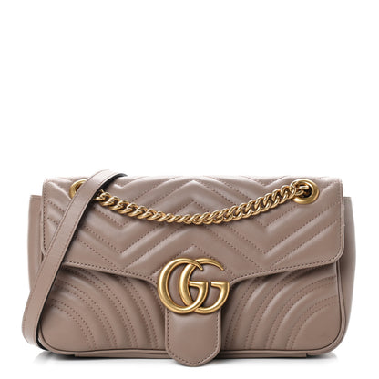 Gucci Calfskin Matelasse Small GG Marmont Shoulder Bag Porcelain Rose 1 of 7
