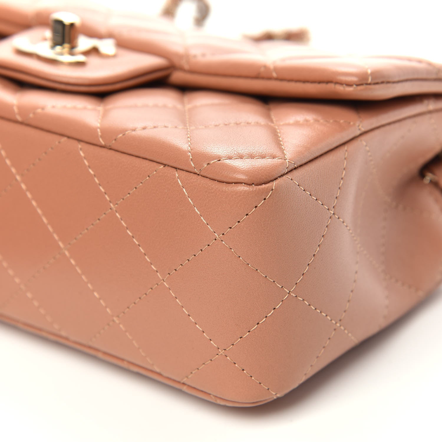 Chanel Lambskin Quilted Mini Rectangular Flap Brown 9 of 9