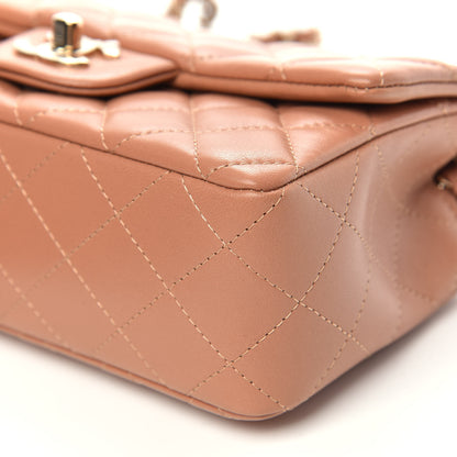 Chanel Lambskin Quilted Mini Rectangular Flap Brown 9 of 9