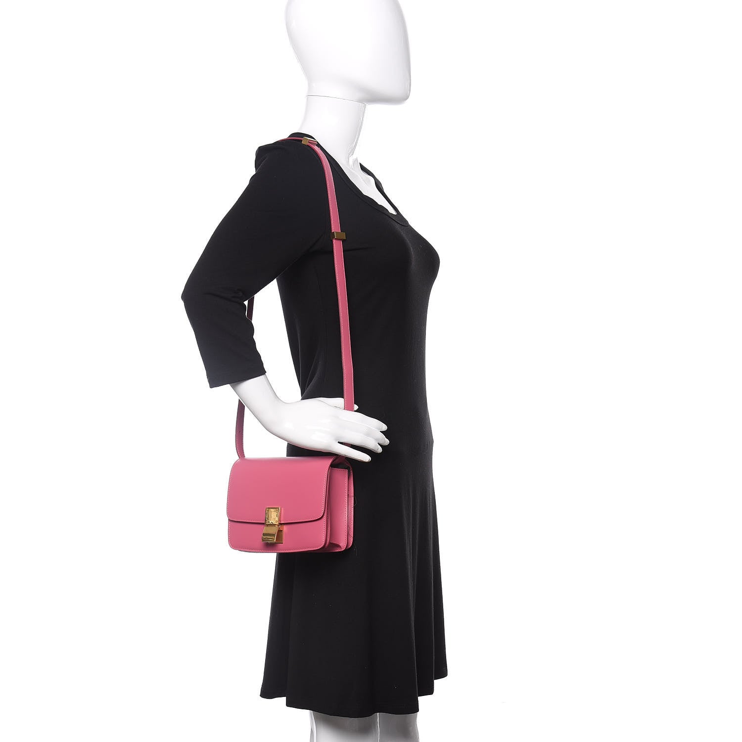 Celine Smooth Calfskin Small Classic Box Flap Bag Pink 2 of 9