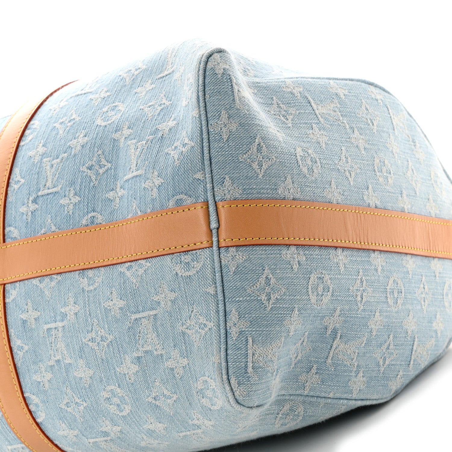 Louis Vuitton Denim Monogram Keepall Bandouliere 45 Sky Blue 8 of 8